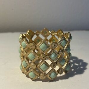 Elegant Gold and Green Bracelet